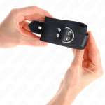 KINK - NYLON WRIST RESTRAINTS BLACK WITH LEATHER BELT BLACK ADJUSTABLE 19-29 CM X 5.1 CM
