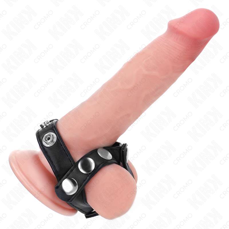 KINK - PENIS RING WITH 3 ADJUSTABLE BALL SPLITTER STRAPS KINK - PENIS RING WITH 3 ADJUSTABLE BALL SPLITTER STRAPS