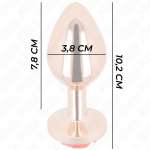 KINK - PINK GOLD ANAL PLUG WITH RED ROSE L