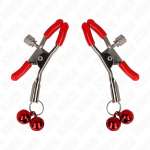 KINK - RED DOUBLE BELL NIPPLE CLAMP RED 6 CM