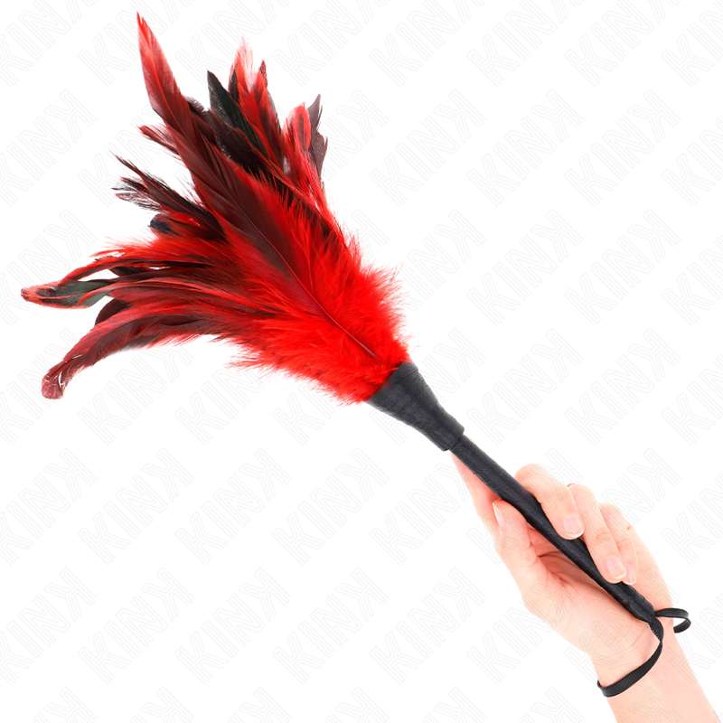 KINK - RED MAIDS HORN SHAPED TICKLE CHICKEN FEATHERS 36 CM KINK - RED MAIDS HORN SHAPED TICKLE CHICKEN FEATHERS 36 CM