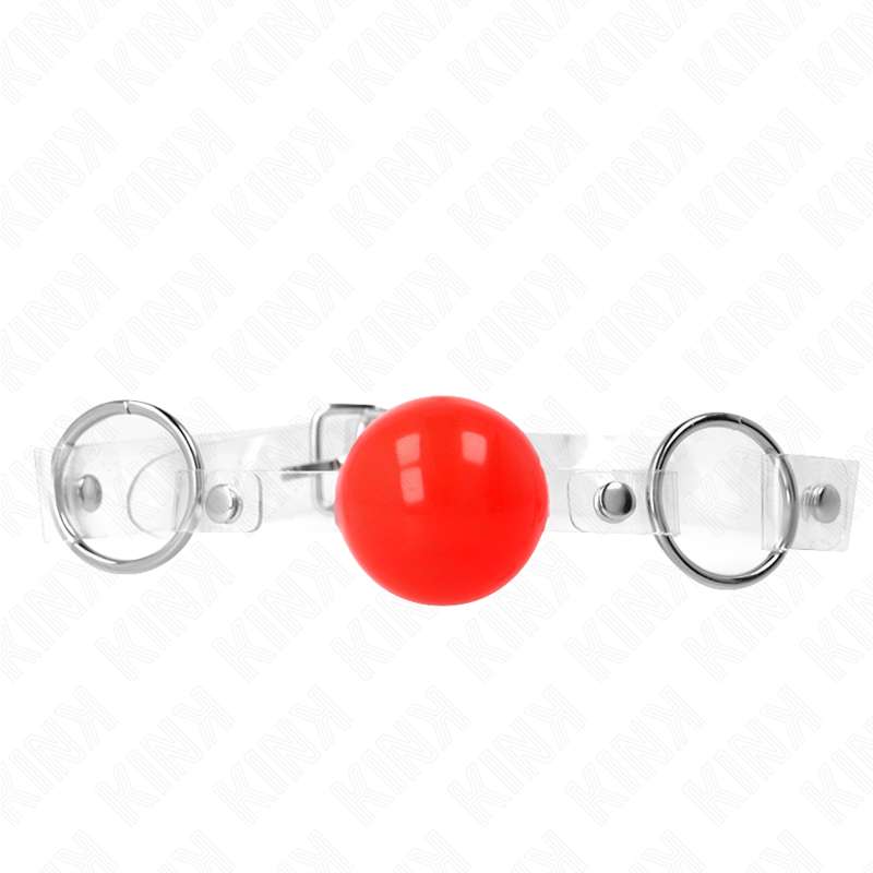 KINK - RED TRANSPARENT PVC BALL 4 CM GAG ADJUSTABLE KINK - RED TRANSPARENT PVC BALL 4 CM GAG ADJUSTABLE