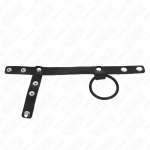 KINK - SILICONE PENIS RING 3.8 CM WITH BALL DIVIDER AND LEATHER STRAP 22 X 1.5 CM