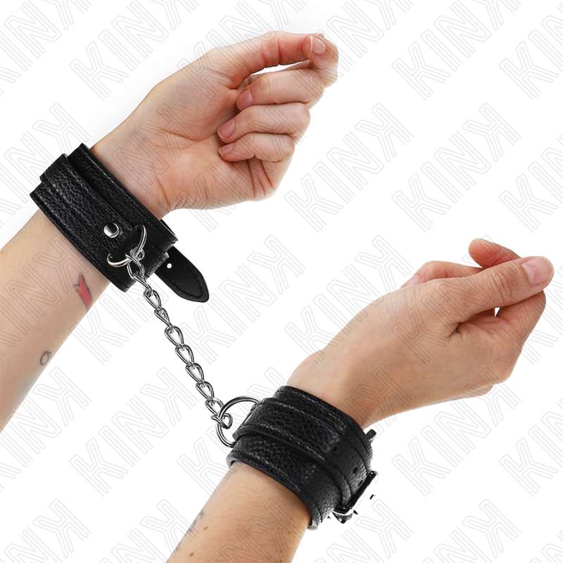 KINK - SNAKE PATTERN WRIST RESTRAINTS BLACK ADJUSTABLE 20-28 CM X 5.4 CM KINK - SNAKE PATTERN WRIST RESTRAINTS BLACK ADJUSTABLE 20-28 CM X 5.4 CM
