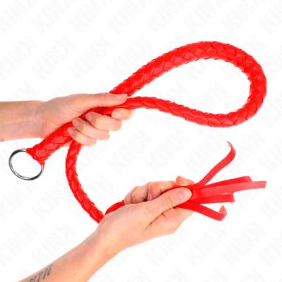 KINK - SNAKE WHIP WITH RED HAND RING 65 CM