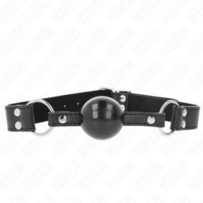 KINK - SOFT AND SOLID BALL 4 CM GAG WITH LEATHERETTE STRAP 62 x 2.5 CM ADJUSTABLE 42-58 CM