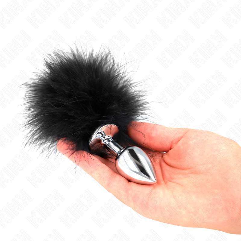 KINK - STAINLESS STEEL ANAL PLUG 11 x 7 CM WITH FEATHER 11 CM KINK - STAINLESS STEEL ANAL PLUG 11 x 7 CM WITH FEATHER 11 CM
