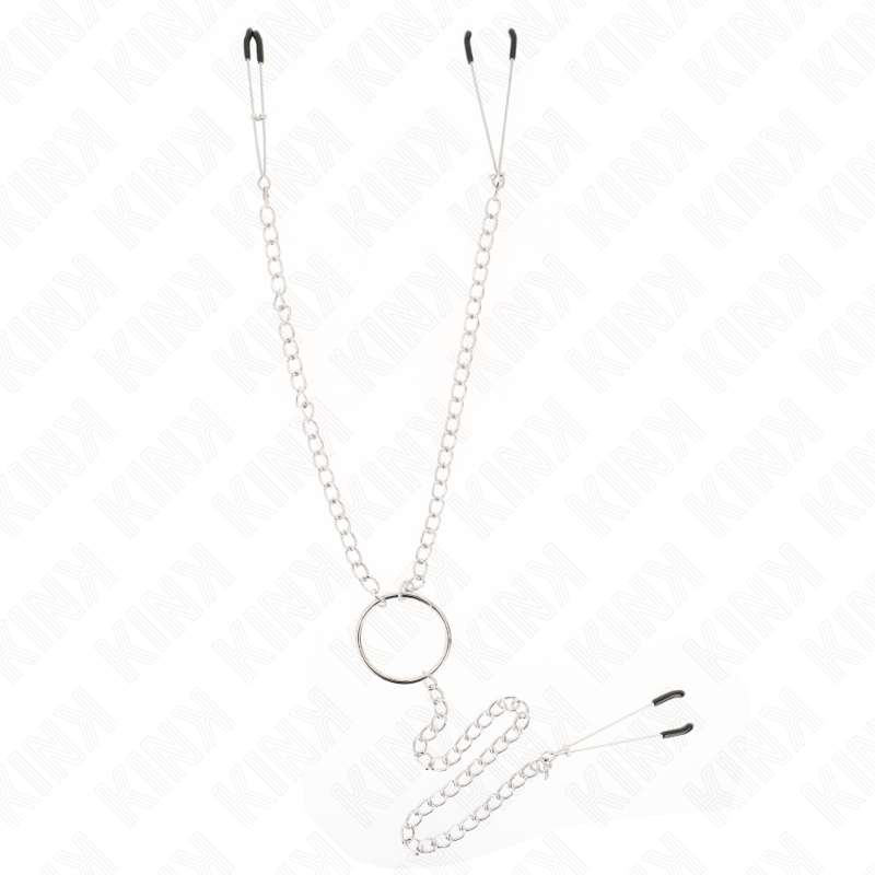KINK - TRIPLE NIPPLE AND CLIT CLAMPS WITH CHAIN MODEL 1 KINK - TRIPLE NIPPLE AND CLIT CLAMPS WITH CHAIN MODEL 1