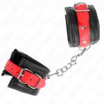 KINK - WRIST RESTRAINTS BLACK WITH RED BELT ADJUSTABLE 17-28 CM X 6 CM