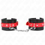 KINK - WRIST RESTRAINTS BLACK WITH RED BELT ADJUSTABLE 17-28 CM X 6 CM