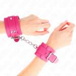 KINK - WRIST RESTRAINTS RASPBERRY ROSE WITH RASPBERRY ROSE LINING ADJUSTABLE 20-28 CM X 5.5 CM
