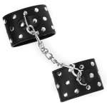 KINK - WRIST RESTRAINTS WITH SNAP FASTEN FULL OF RIVETS BLACK ADJUSTABLE 19-24 CM X 5.5 CM
