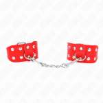 KINK - WRISTBANDS WITH DOUBLE LINE OF ADJUSTABLE STUDS RED