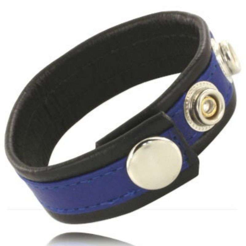 LEATHER BODY - ADJUSTABLE LEATHER STRAP FOR PENIS BLUE-BLACK LEATHER BODY - ADJUSTABLE LEATHER STRAP FOR PENIS BLUE-BLACK