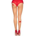 LEG AVENUE - 1415 SHEER LYCRA STOCKINGS WITH KISSES - ONE SIZE