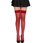 LEG AVENUE - 1957 GARTER BELT STOCKINGS WITH RED FLOWERS - ONE SIZE