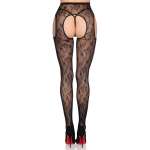 LEG AVENUE - 1967 BLOOM NET SUSPENDER TIGHTS BLACK - ONE SIZE
