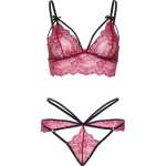 LEG AVENUE - 81623 BRA + THONG SET BURGUNDY SIZE L
