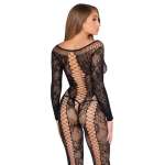 LEG AVENUE - 89369 NET & LACE JUMPSUIT BLACK - ONE SIZE
