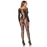 LEG AVENUE - 89369 NET & LACE JUMPSUIT BLACK - ONE SIZE