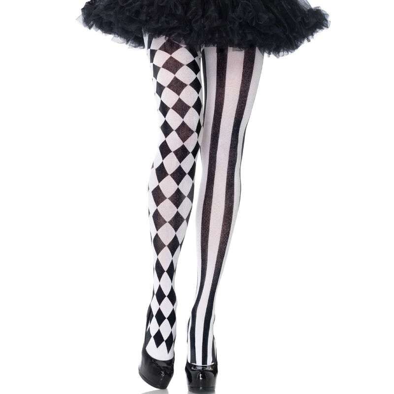 LEG AVENUE - BLACK/WHITE HARLEQUIN TIGHTS LEG AVENUE - BLACK/WHITE HARLEQUIN TIGHTS