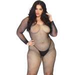 LEG AVENUE - CRYSTALIZED NET BODY STOCKING 1X-2X