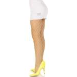 LEG AVENUE - DIAMOND FISHNNET PANTYHOSE YELLOW