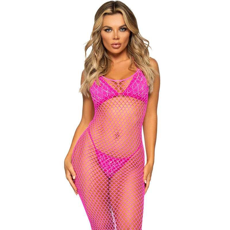 LEG AVENUE - LONG NET DRESS FUCHSIA ONE SIZE LEG AVENUE - LONG NET DRESS FUCHSIA ONE SIZE