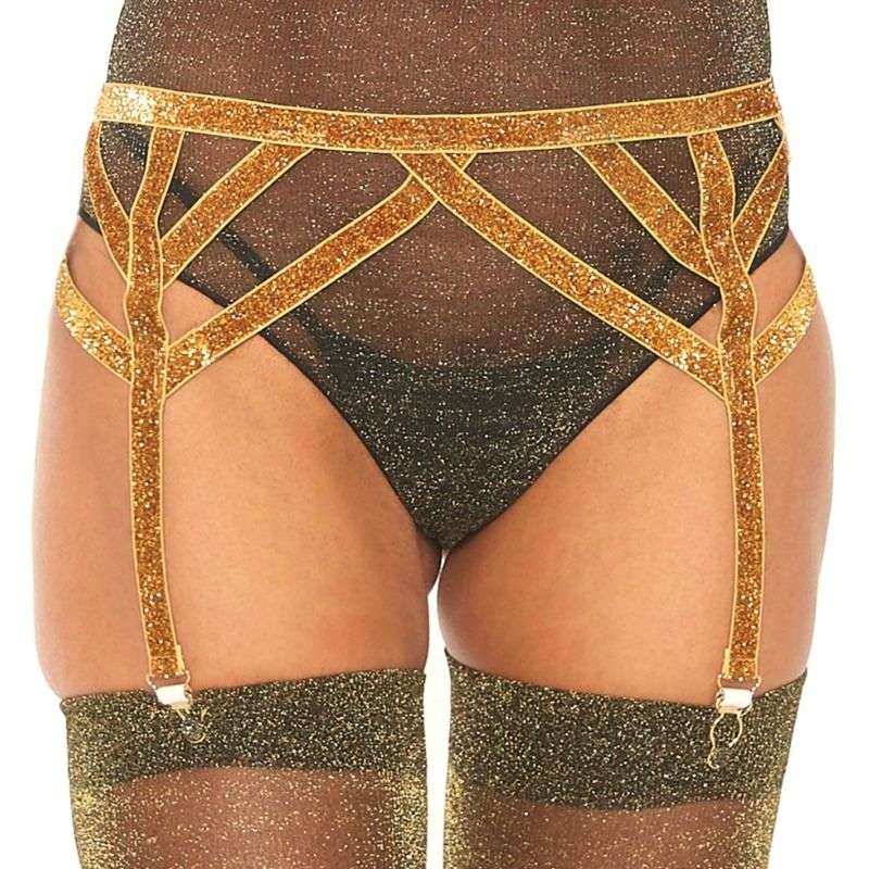 LEG AVENUE - LUREX ELASTIC GARTER BELT ONE SIZE LEG AVENUE - LUREX ELASTIC GARTER BELT ONE SIZE