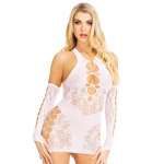 LEG AVENUE - MINI DRESS & GLOVES SET WHITE