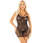 LEG AVENUE - MINI DRESS WITH HEART LACE BLACK