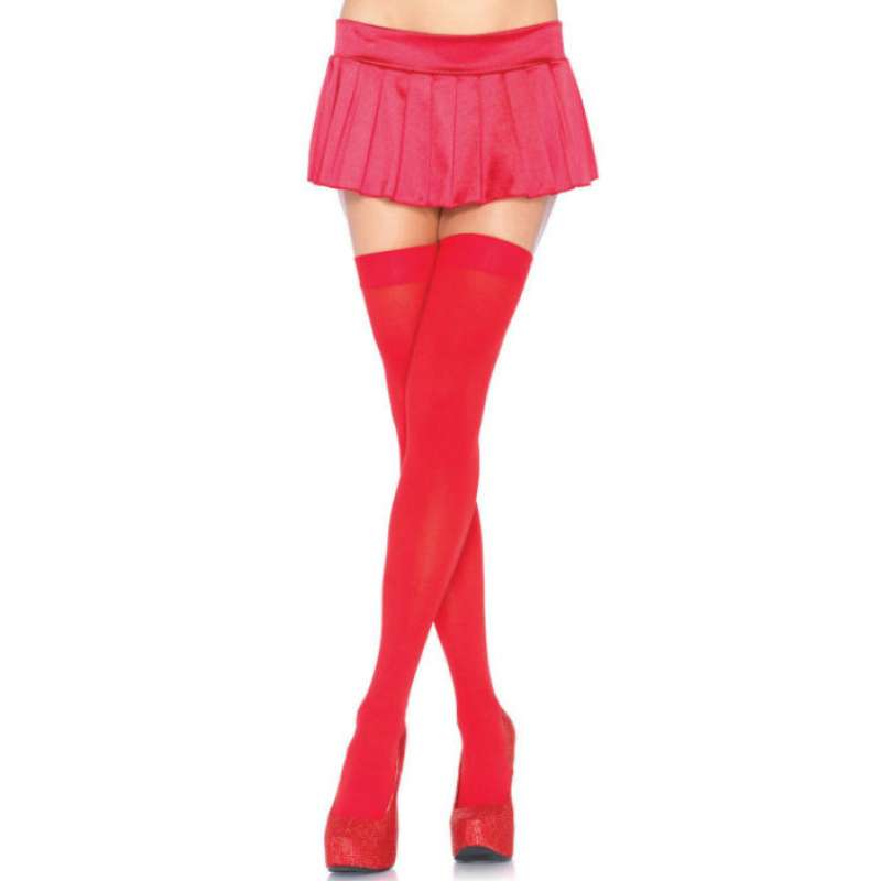 LEG AVENUE - NYLON THIGH HIGHS RED LEG AVENUE - NYLON THIGH HIGHS RED