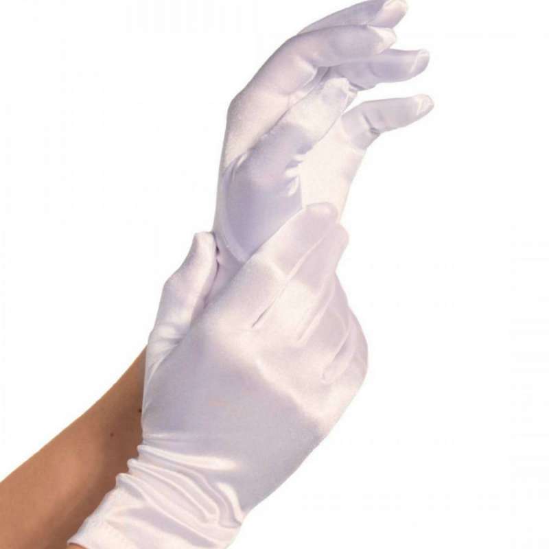 LEG AVENUE - SATIN GLOVES WHITE LEG AVENUE - SATIN GLOVES WHITE