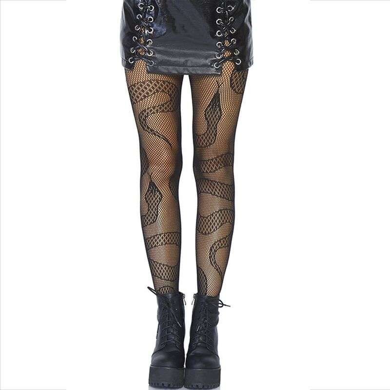 LEG AVENUE - STOCKINGS NET SNAKES BLACK LEG AVENUE - STOCKINGS NET SNAKES BLACK