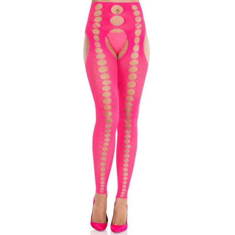 LEG AVENUE - STRAPLESS AND SEAMLESS OPAQUE STOCKINGS NEON PINK LEG AVENUE - STRAPLESS AND SEAMLESS OPAQUE STOCKINGS NEON PINK