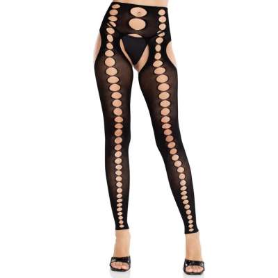 LEG AVENUE - STRAPLESS SEAMLESS OPAQUE STOCKINGS BLACK