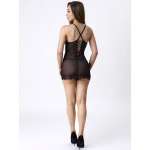LIVCO CORSETTI FASHION - ANTONELLA LC 20203 BABYDOLL + THONG BLACK L/XL