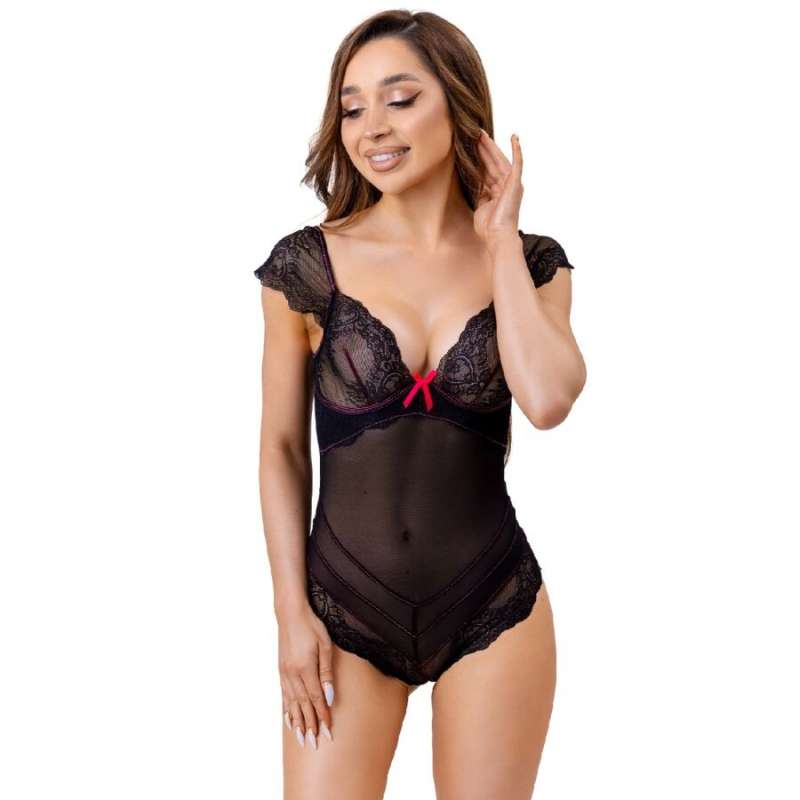 LIVCO CORSETTI FASHION - EVELYN LC 20243 BODY WITH LACE TRIMMING AND TRANSPARENCIES BLACK L/XL LIVCO CORSETTI FASHION - EVELYN LC 20243 BODY WITH LACE TRIMMING AND TRANSPARENCIES BLACK L/XL