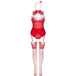 LIVCO CORSETTI FASHION - LIMPID SNOWFLAKES LC 90604 BODY + STOCKINGS + CHRISTMAS HEADBAND L/XL