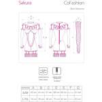 LIVCO CORSETTI FASHION - SAKURA CF 90357 JUMPSUIT + LONG GLOVES + GARTER BELT BLACK L/XL