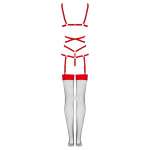 LIVCO CORSETTI FASHION - THIARA LC 20213 SET BODY + STOCKINGS RED L/XL
