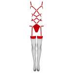 LIVCO CORSETTI FASHION - THIARA LC 20213 SET BODY + STOCKINGS RED L/XL