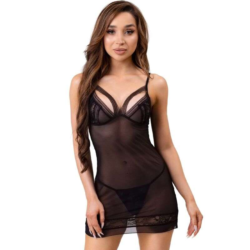 LIVCO CORSETTI FASHION - TIANA LC 20208 CHEMISE + THONG BLACK S/M LIVCO CORSETTI FASHION - TIANA LC 20208 CHEMISE + THONG BLACK S/M