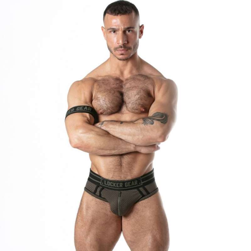 LOCKER GEAR - SPORT MESH JOCK BRIEF KHAKI M LOCKER GEAR - SPORT MESH JOCK BRIEF KHAKI M