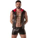 LOCKER GEAR - Punch Hole Leatherette Hoodie punainen L