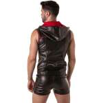 LOCKER GEAR - Punch Hole Leatherette Hoodie punainen S