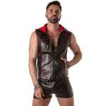 LOCKER GEAR - Punch Hole Leatherette Hoodie punainen S