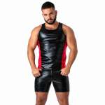 LOCKER GEAR - Punch Hole Leatherette Tank Top Punainen XL