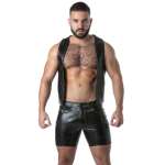 LOCKER GEAR - Punch Hole Leatherette Vest Black S