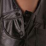 LOCKER GEAR - Punch Hole -nahkaefekti lyhyet overallit, mustat, S